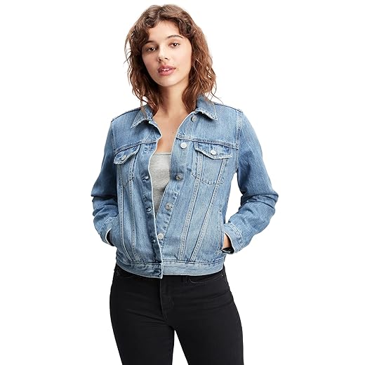 GAP womens Icon Denim Jacket, Black Alpine, Medium US