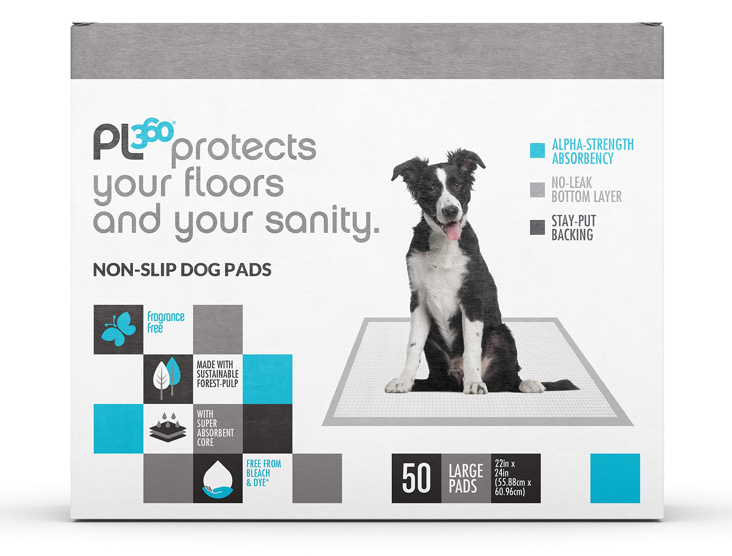Amazon.com : PL360 Dog Training Pads, Absorbent and Non-Slip, 50 Count : Pet  Supplies