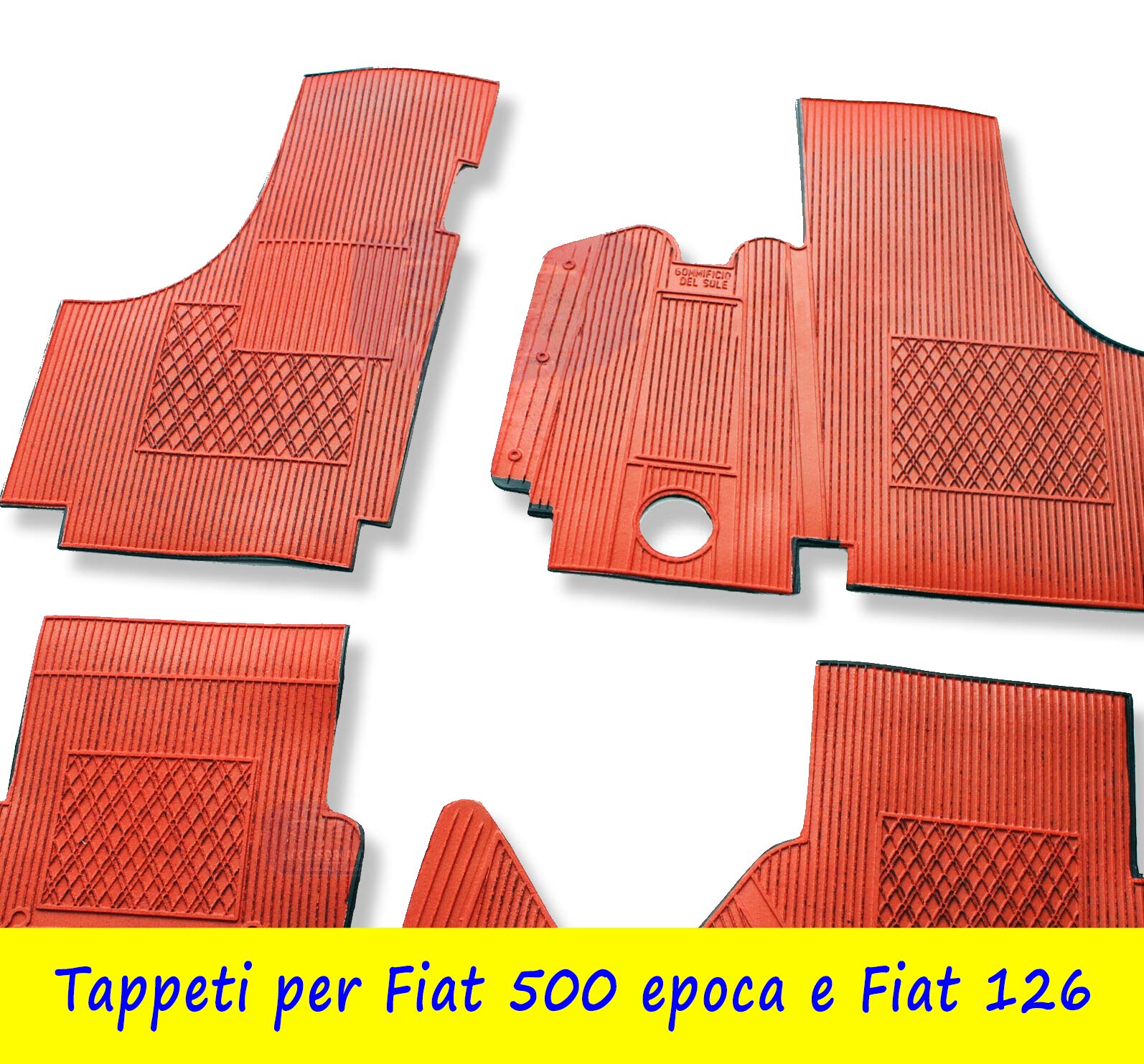 Set completo di 4 tappetini per auto, in gomma, antiscivolo