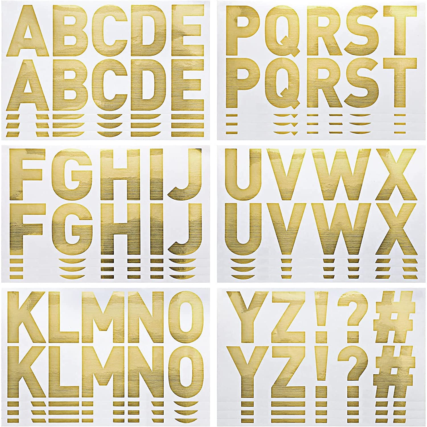 232PCS Gold Big Font Alphabet and Number Sticker Set, Gold Large Letter Decal Kit - 2.5 Inch Self-Adhesive Letters and Numbers for DIY Crafts and Decorations Mailbox Sticker