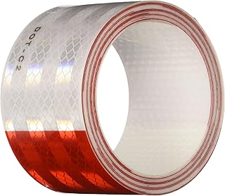 Safe Way Traction 2" x 12' Roll 3M 983 Series Diamond Grade™ Conspicuity Trailer DOT-C2 Reflective Safety Tape Red & White 6”/ 6” Pattern 983-326