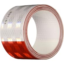 Safe Way Traction 2" x 12 Roll 3M 983 Series Diamond GradeTM Conspicuity Trailer DOT-C2 Reflective Safety Tape Red & White 6/ 6 Pattern 983-326
