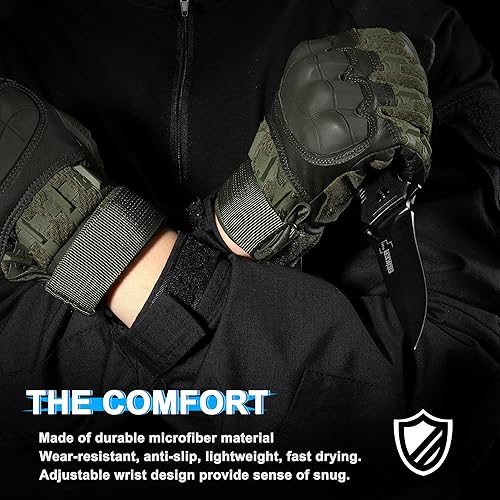 Miniatura 7 de WTACTFUL Guantes tácticos de goma para hombre, pantalla táctil, Airsoft, motocicleta, caza, al aire libre
