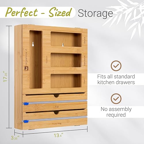 Miniatura 5 de Organizador de bolsas de almacenamiento compatible con organizador de bolsas ziplock, bolsa de alimentos, organizador de cajones de cocina y