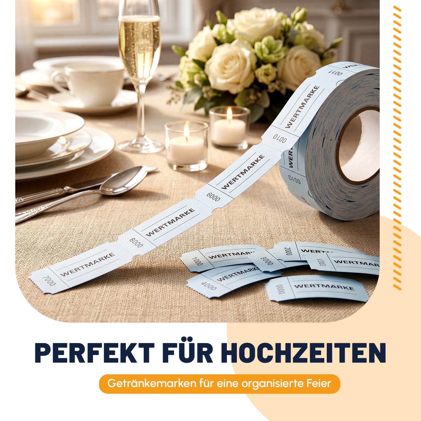 Nezyo 3 Stück Wertmarken Gutscheinmarken Rolle 1-500 Fortlaufende Nummer Getränkemarken Nummernblöcke Garderoben Ticket Abrisse Essensmarken für Hochzeit Vereinsfest (Gelb, Blau, Grün, WERTMARKE)