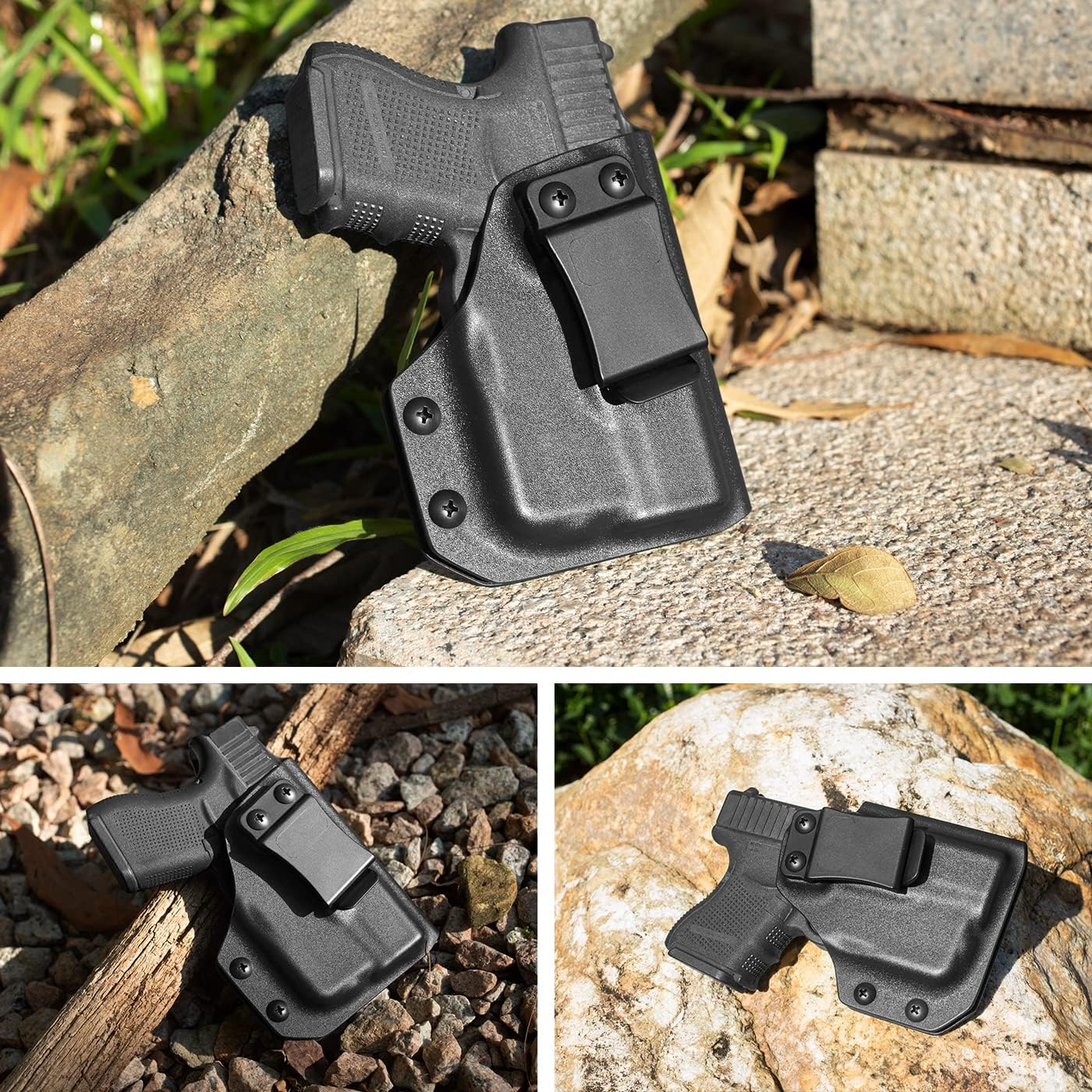 IWB Kydex Holster for Glock 26 27 28 33 with TLR-6 Attached - Optics Ready Available - Inside Waistband Concealed Carry Holster, Adj. Cant & Retention, Fit 1.5"- 1.75" Wide Belt, Not Fit Bare Pistols