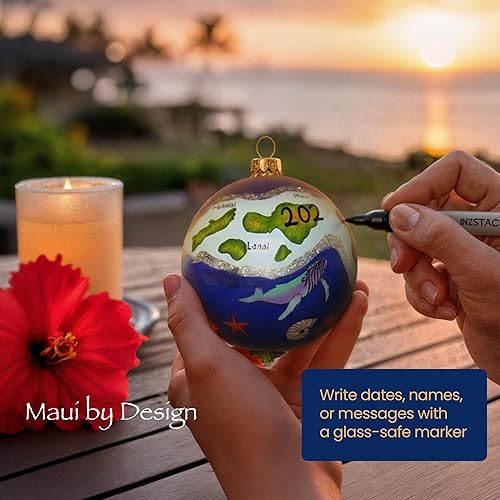 Miniatura 7 de Adorno coleccionable de cristal pintado a mano de las islas hawaianas con caja de regalo Islas Hawaianas,Lanikai