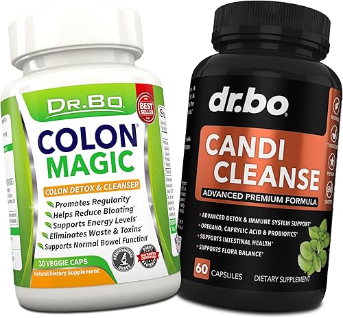 Colon Cleanse Candi Detox Formula  Píldoras limpiadoras intestinales naturales para hinchazón intestinal y limpieza contra el crecimiento excesivo