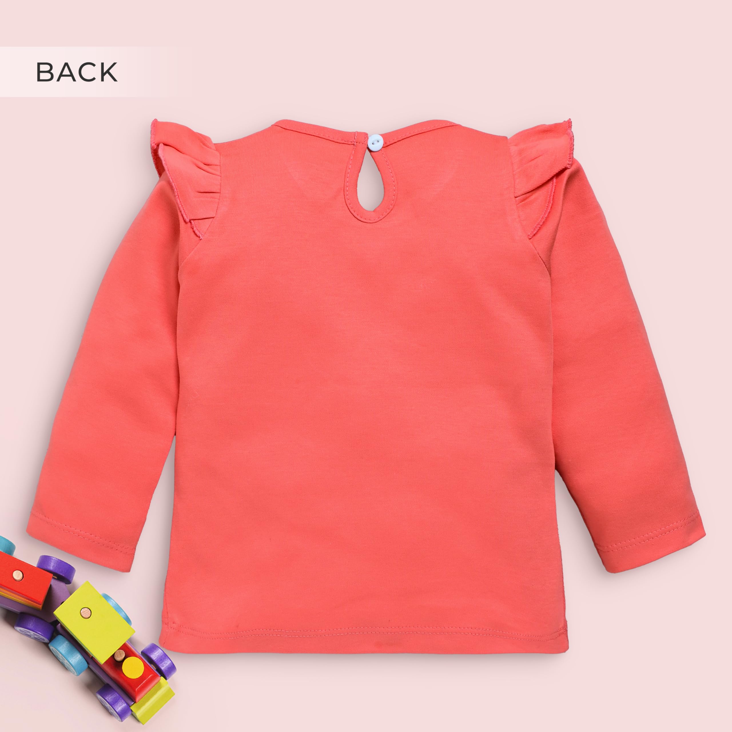 LuvLap Baby Girls 100% Cotton Full Sleeve Girls Top Pack of 2, Coral Quartz & Paradise Green, XL (12 to 18 Months) 1