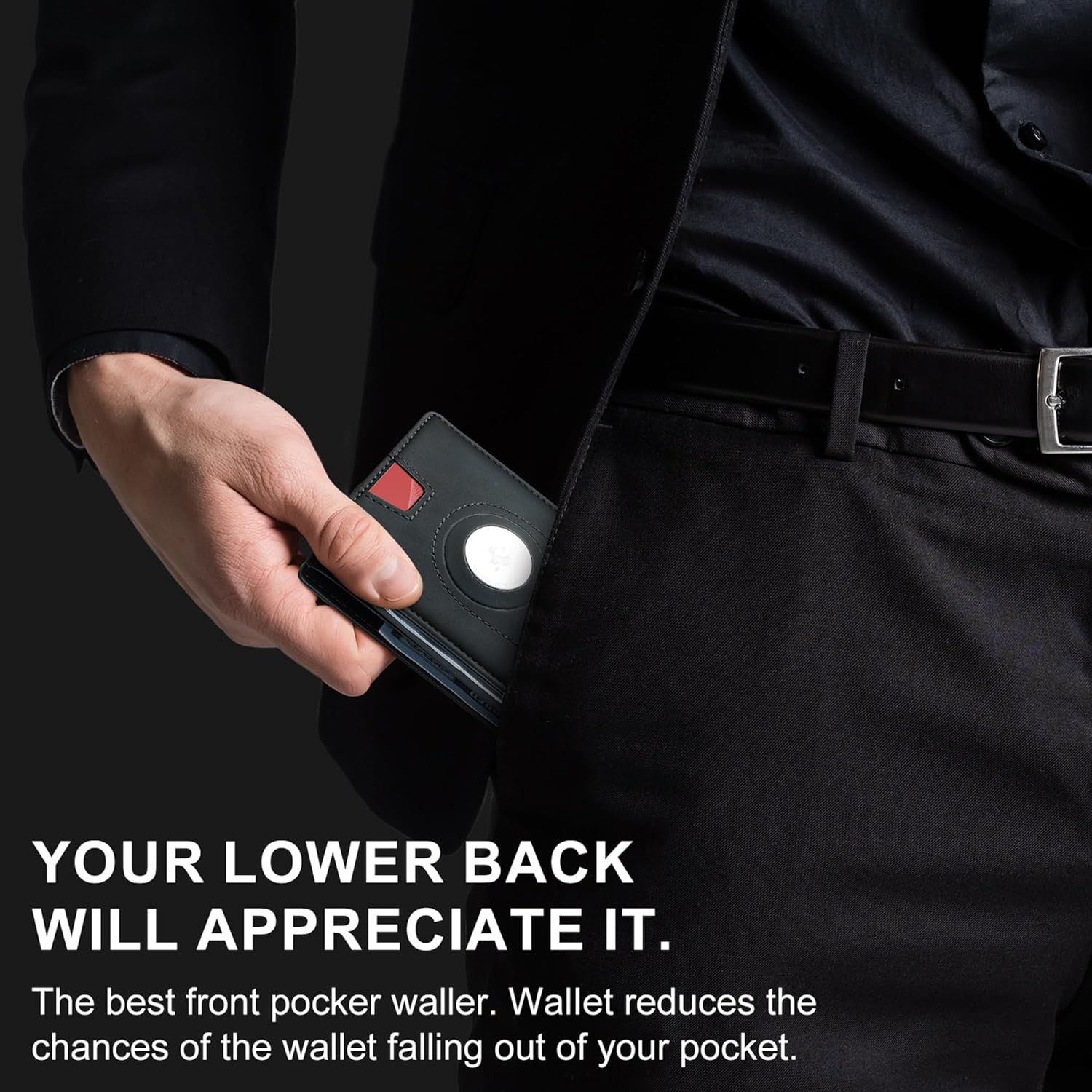 furid Air Tag Wallet Men Slim: Minimalist 2 ID Window RFID Leather Wallets with Airtag Holder - Gifts for Husband Father at Birthday Anniversary - Image 5