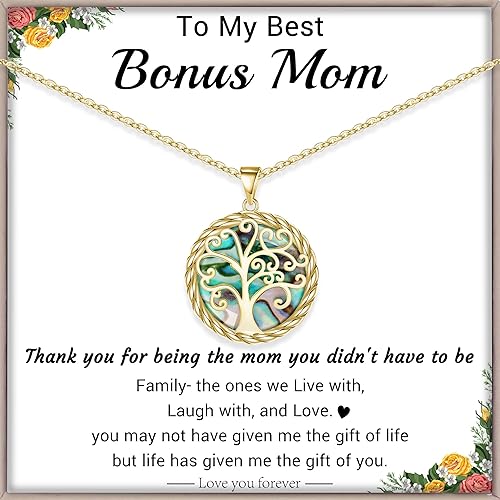 Christmas Gifts for Women Tree of Life Necklace for Women Birthday Gifts for Her Stocking Stuffers Pendant Necklace with Shell Tree Mothers Day Gift for Mom Grandma Wife Daughter Anniversary Christmas Jewelry