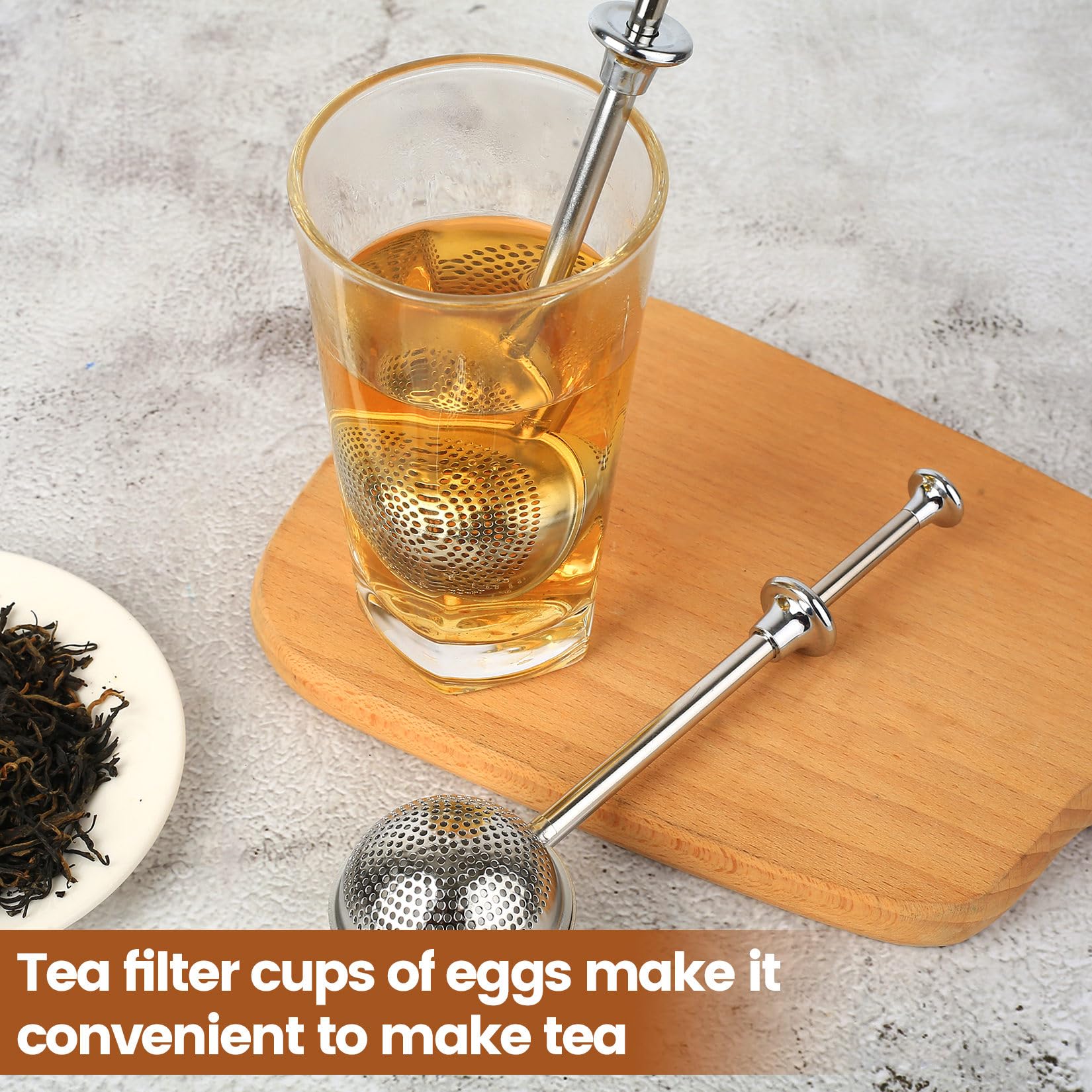 2 Pcs bola infusionadora de té, coladores te de bola con mango largo, filtro infusiones acero inoxidable, colador infusiones para tés sueltos, infusor de té de hojas sueltas, para tazas y teteras