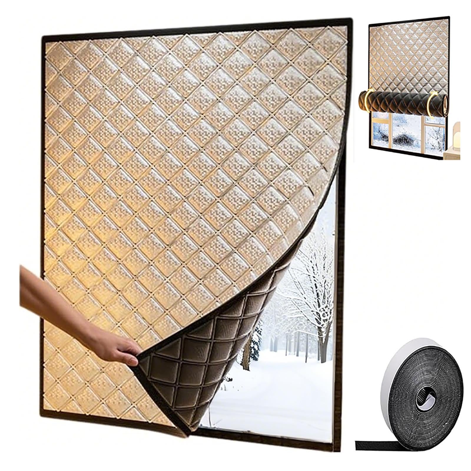 Generico Kit de Aislamiento de Ventana,60 90 150cm Película Térmica Gruesa para Ventanas contra El Frío, Kit De Sellado De Ventanas,Protección contra Corrientes De Aire Y Humedad(90x130cm)
