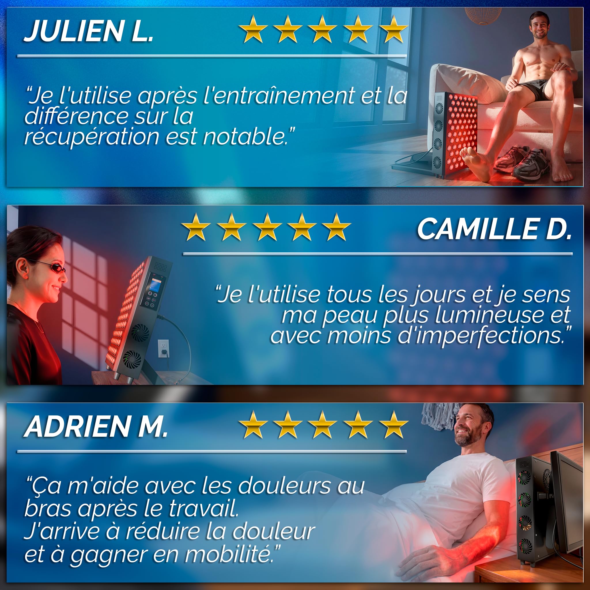 DreamTape® Panneau Lumière Rouge Infrarouge 660nm 850nm - Thérapie LED Professionnelle avec 72 LEDs - Red Light Therapy Panel Haute Puissance pour Récupération Musculaire, Peau et Bien-être