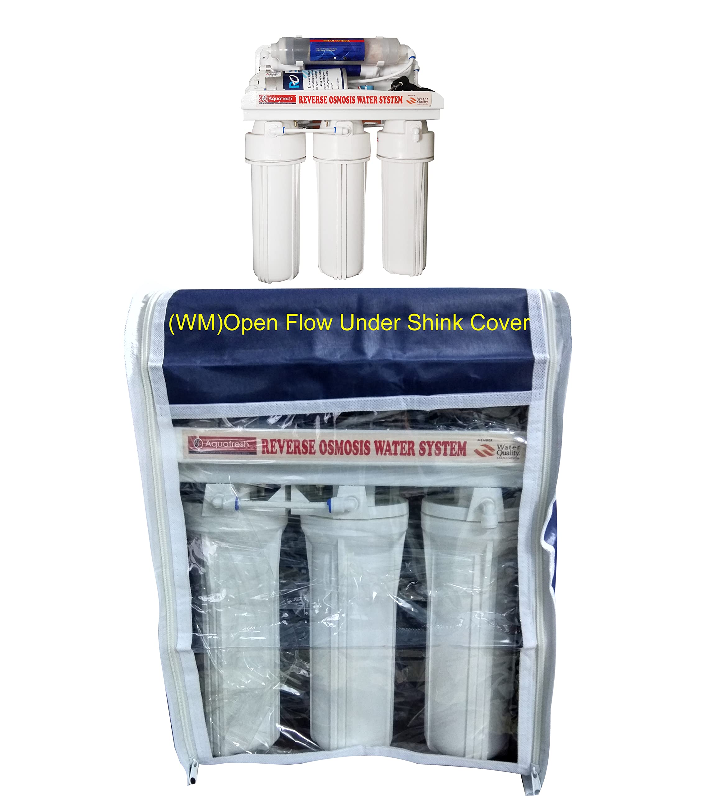 Aqualex, Pokar RO Plastic Open flow under sink Model Reverse Osmosis (RO) water Purifier Cover -Blue Grey, Standard Size-image-10