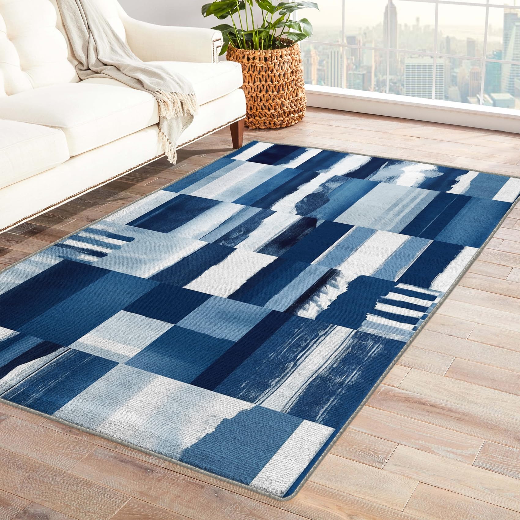 Amazon.com: Patchwork Rug & Home Decor - 3x4 Rug, Navy Blue and