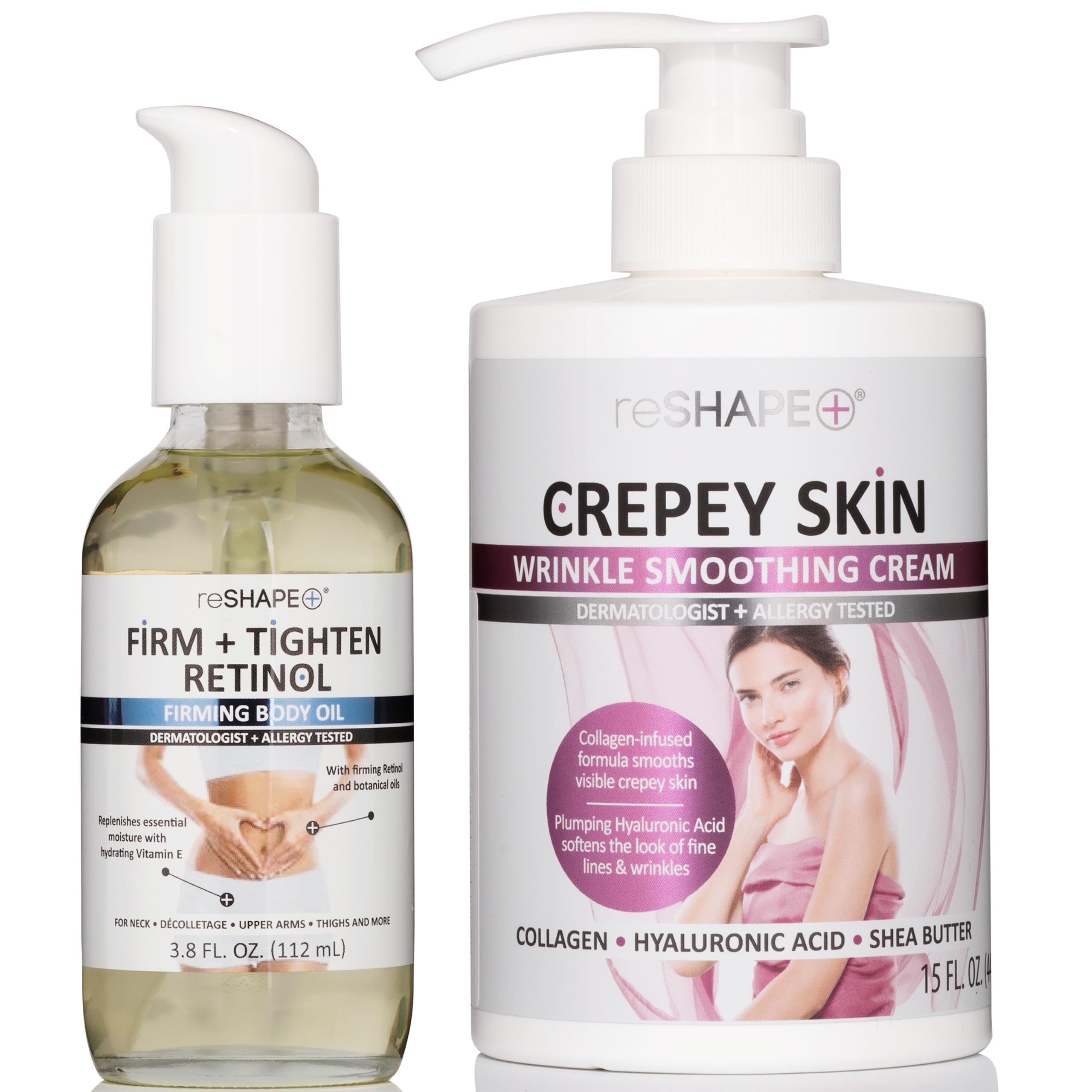 Amazon.com : Reshape+ Crepey Skin Wrinkle Smoothing Cream +
