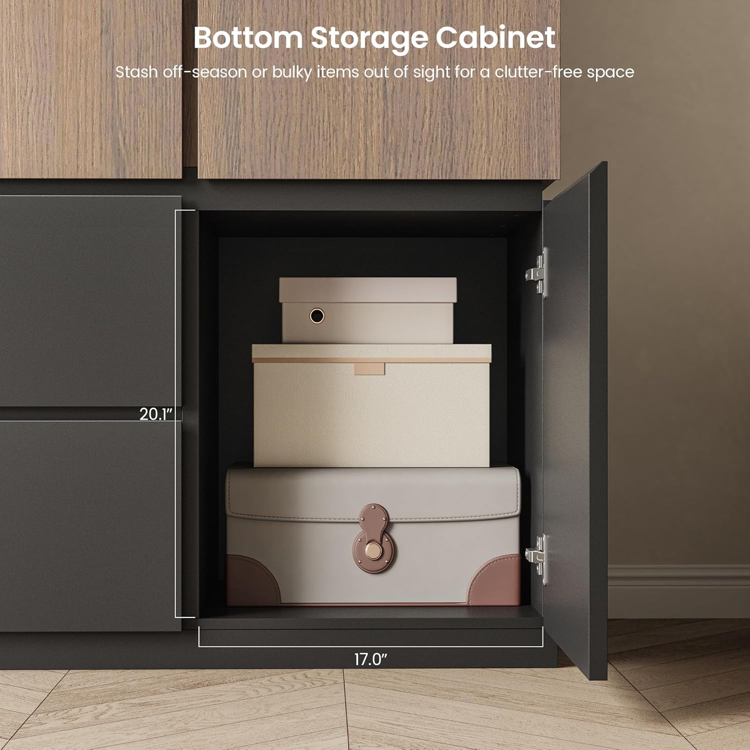 3 Doors Wardrobe Armoire Closet with Mirror, 71" H Tall Freestanding Wooden Closet, 2 Hanging Rods, 2 Drawers, Steel Ball Slides, Large Storage Cabinet for Bedroom, Rental, Modern Almirah