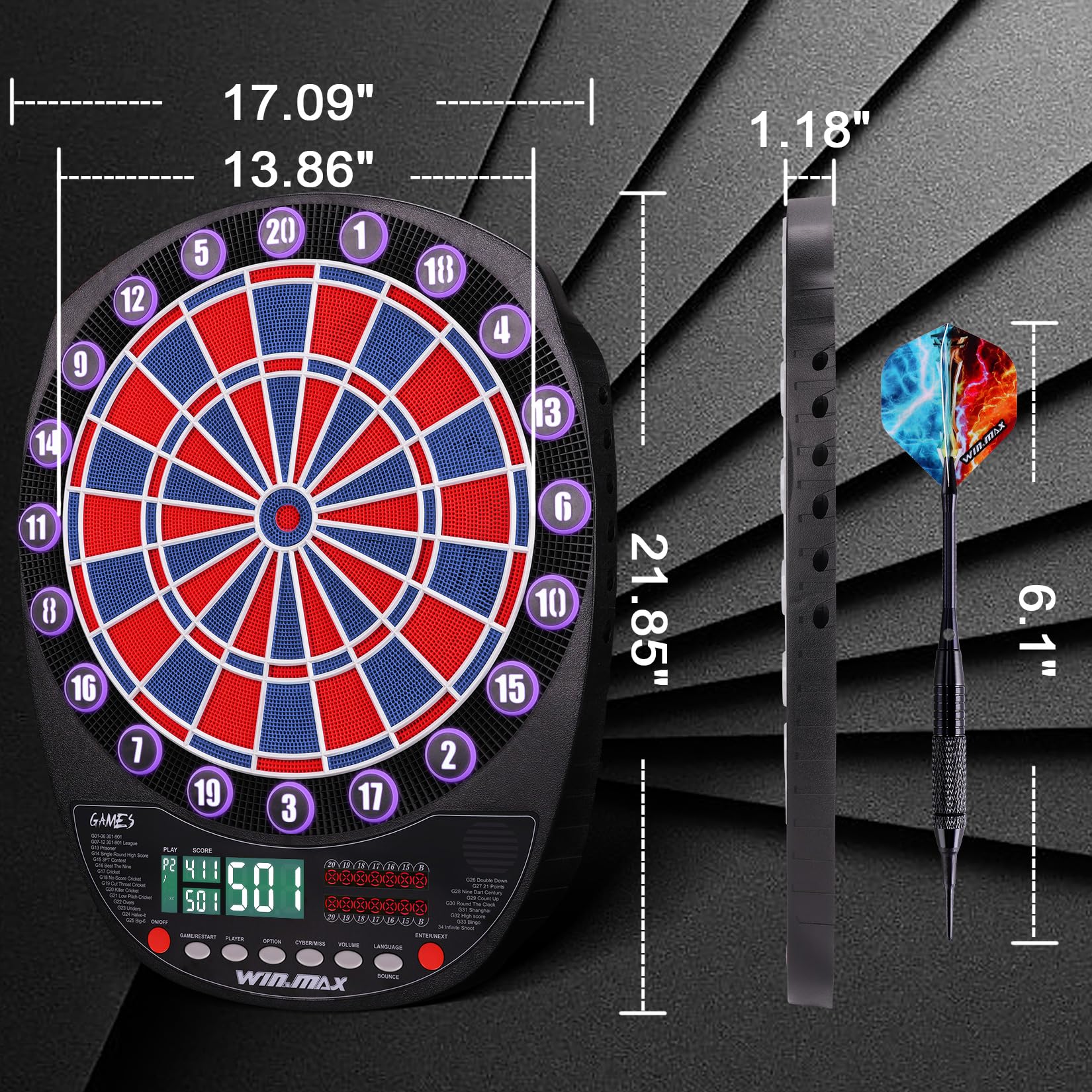 WIN.MAX Diana electrónica profesional 34 juegos con 354 variantes