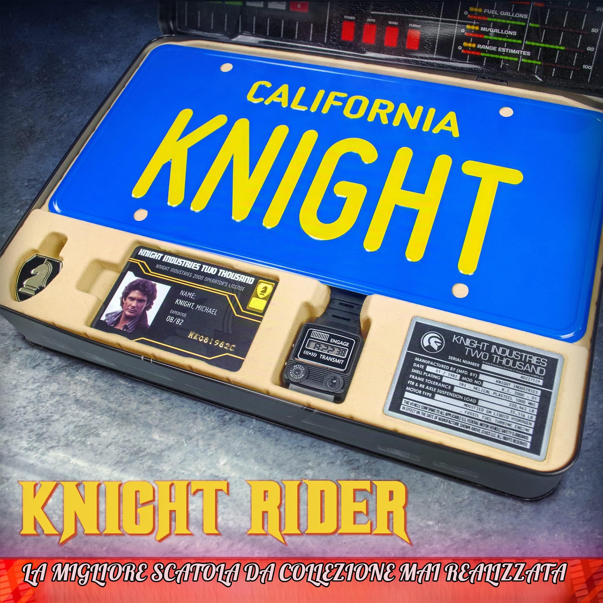 Doctor Collector Supercar Knight Rider F.L.A.G. Agent Kit, Collectible Set Tin Box, edizione da collezione ufficiale con accessori esclusivi in scatola di metallo, age 14+