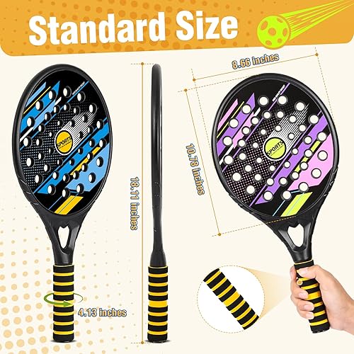 Miniatura 4 de Juego de pelota de pepinillo para niños, raqueta de tenis impermeable con orificio de aire, juguetes de playa para niños y adultos, familia, 2