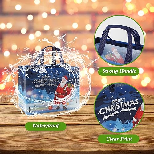 Miniatura 3 de Paquete de 16 bolsas de regalo de Navidad con etiquetas de regalo, tamaño mediano de 12.8 x 9.8 x 6.7 pulgadas con asa, bolsas reutilizables para