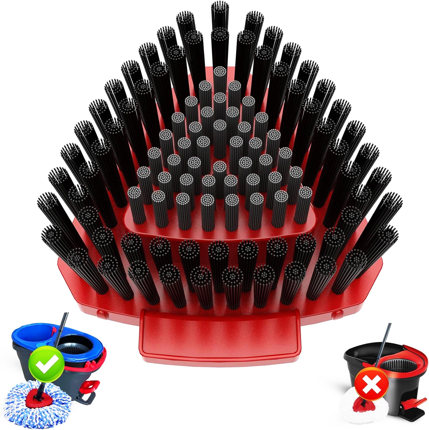 Fatmass Upgraded Spin Mop Replace Scrub Mop Brush Compatible with O Cedar 2 Tank RinseClean, Great for Kitchen, Deck, Bathroom and Shower Floor Scrubber (1 Pack)