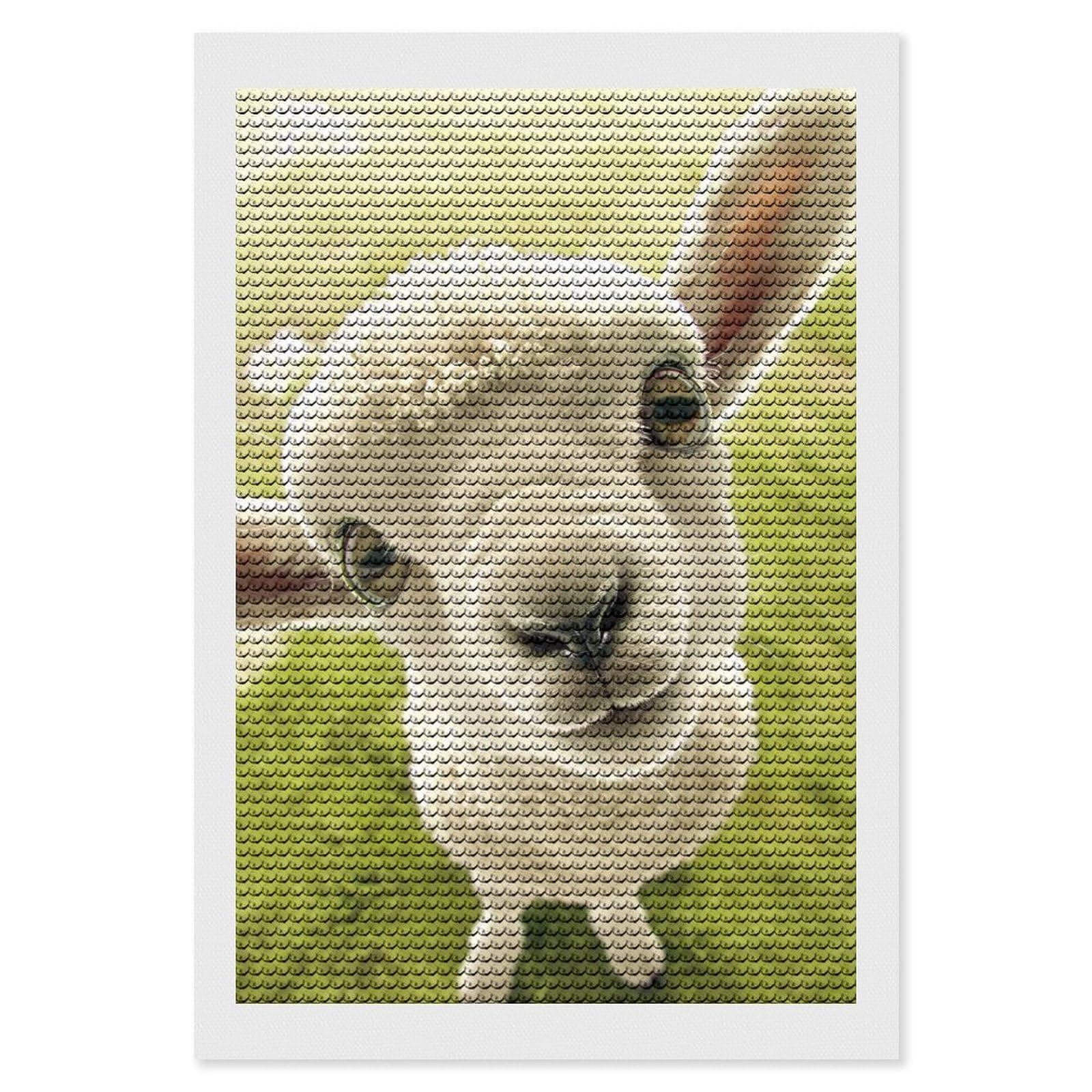 Junmoney Lamb with Big Eyes Diamond Art Kit 8"x12", Modern Decor, Farmhouse Decor, Home Wall Art, Festive Craft Gift, Handmade Wall Decor