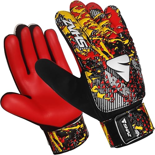 Shaz Guantes de portero de fútbol para niños y jóvenes, guantes de portero de fútbol Funky antideslizantes de 0.157 in con palma de látex con agarre