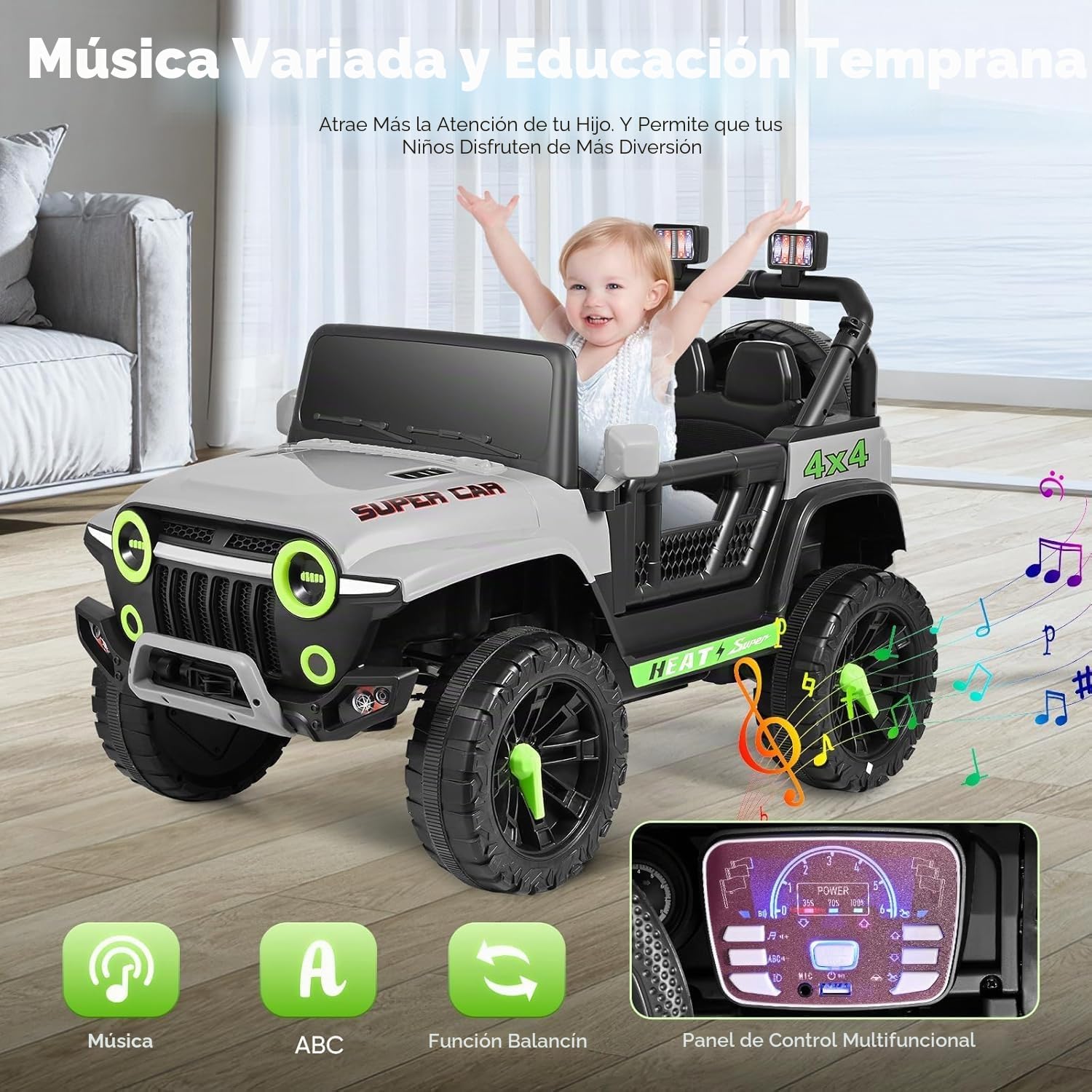 Vehículos eléctricos de 24 V, Coche eléctrico para niños, Coche eléctrico Infantil con Mando a Distancia, 2 Motores de 150 W, Capacidad de Carga máxima: 50 kg