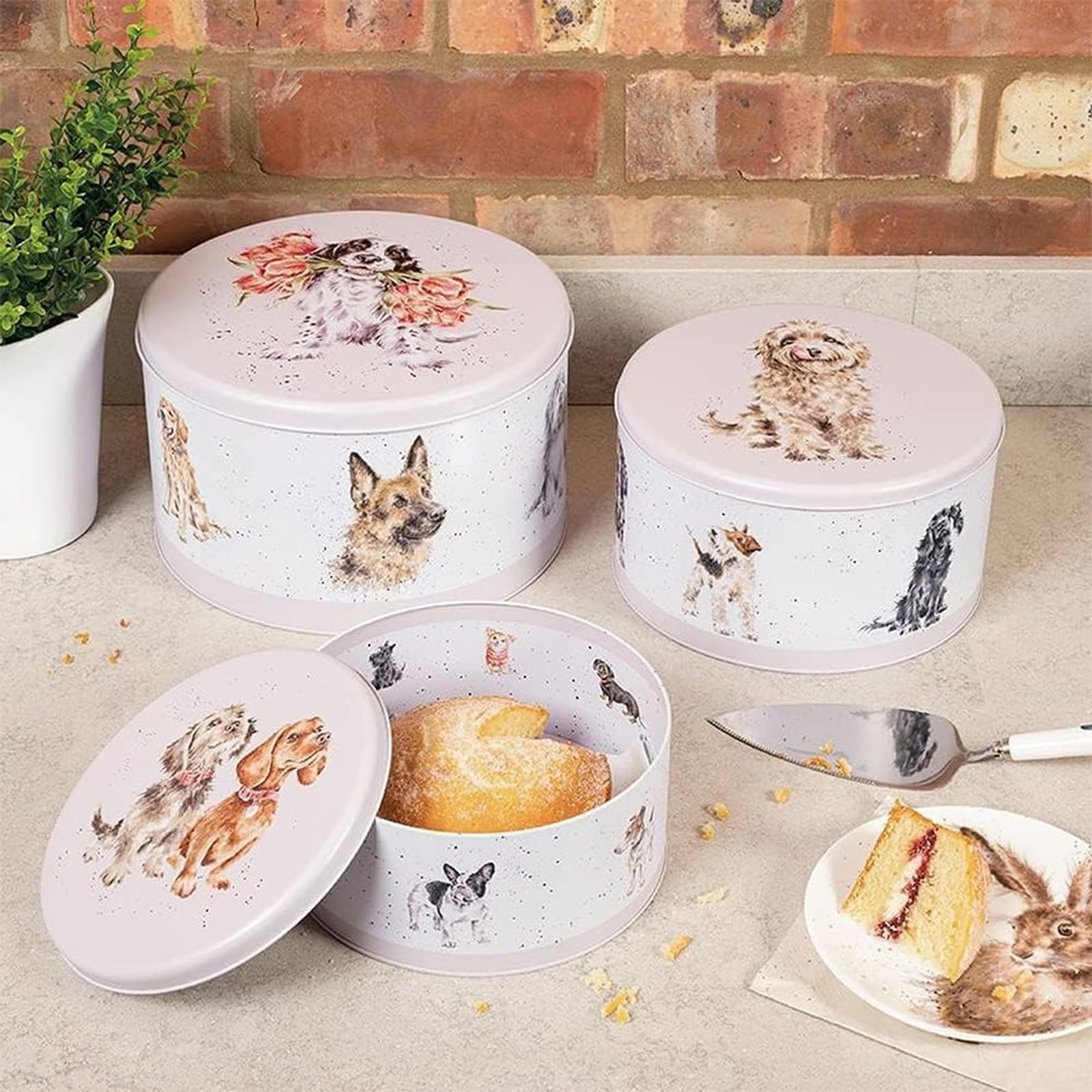 Wrendale Designs Hannah Dale Kuchenform "A Dog's Life", 250 mm, 225 mm und 195 mm Durchmesser