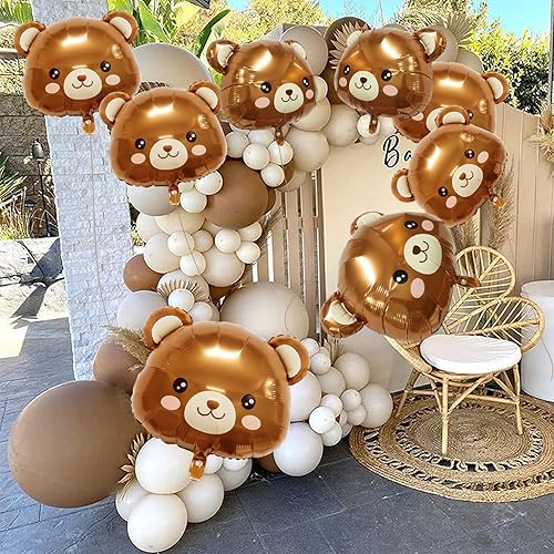 Miniatura 5 de 8 globos de oso de animales de granja, bonitos globos marrones en forma de oso para decoración de baby shower, fiesta de cumpleaños de animales,