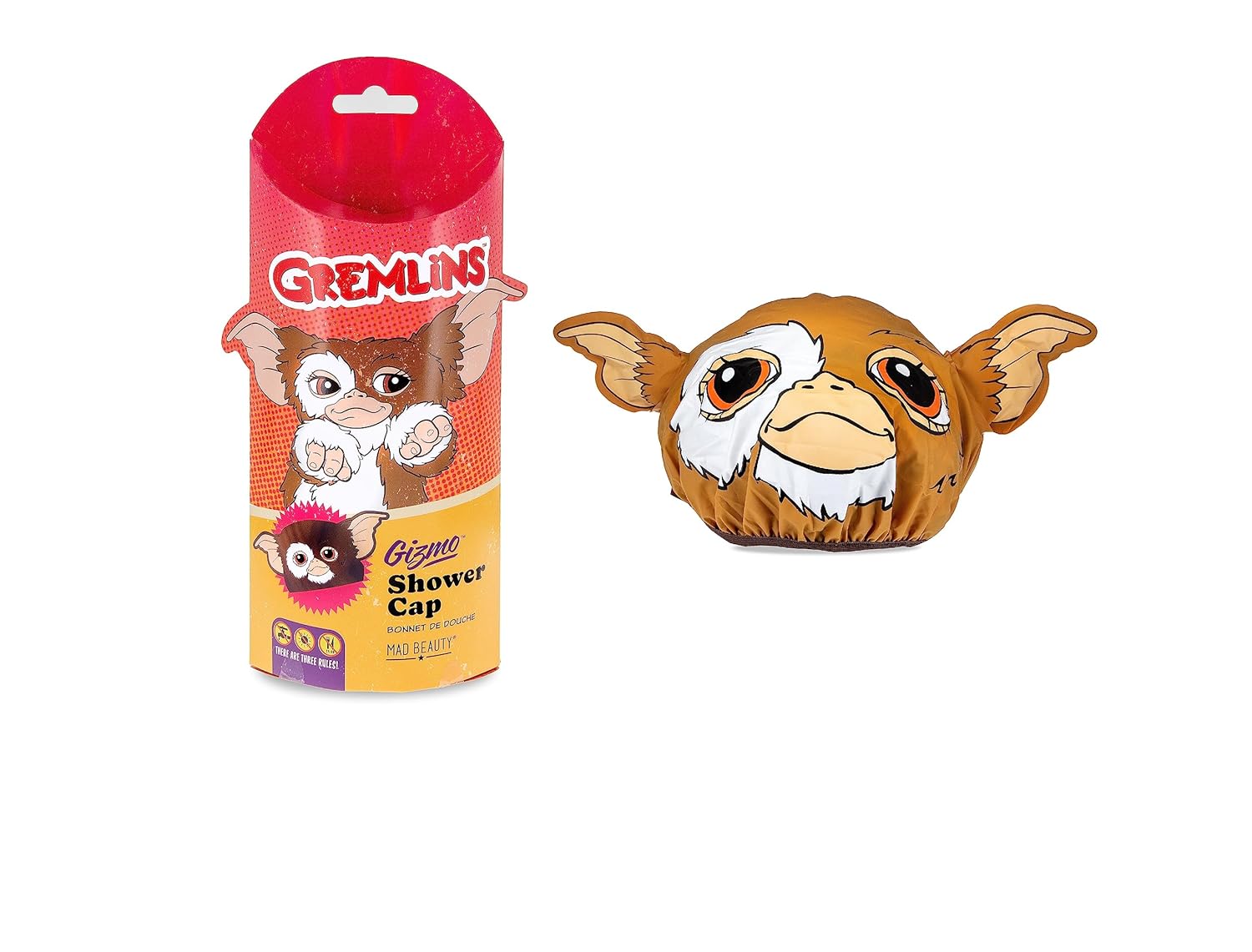 MAD BEAUTY Warner Brothers Gremlins Shower Cap, Keeps Hair Neatly Tucked Away, Dual Layer Comfort: Soft Fabric Inner & Water-Repelling Outer