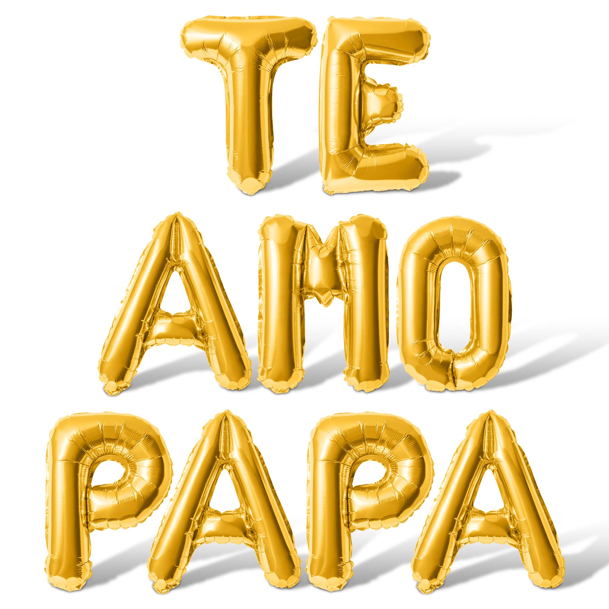Letter Balloons - TE AMO PAPA 16" Inch Alphabet Letters Foil Mylar Balloon Father's Day Party Banner (Gold)