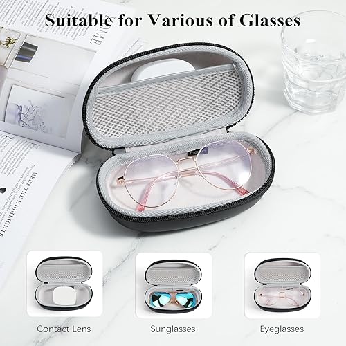 Miniatura 5 de MoKo Funda portátil 2 en 1 para lentes de contacto y funda para lentes, kit de funda de lentes de contacto de viaje con removedor de pinzas de