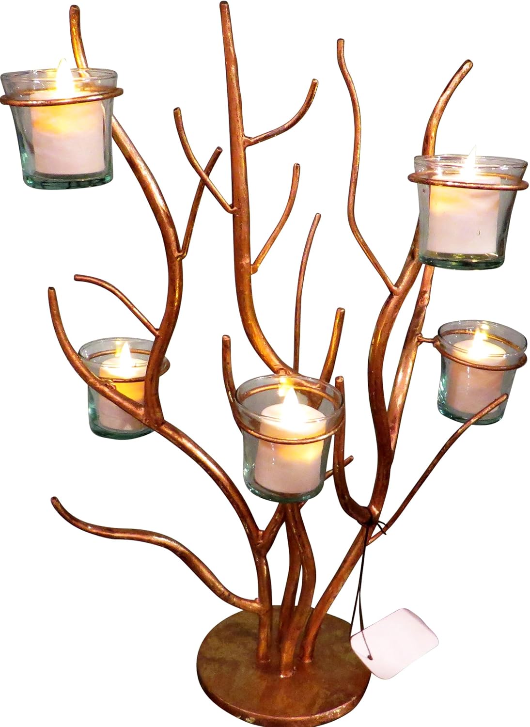 MY SWANKY HOME 18" Gold Branch Votive Candle Holder | Candelabra Multi Tree