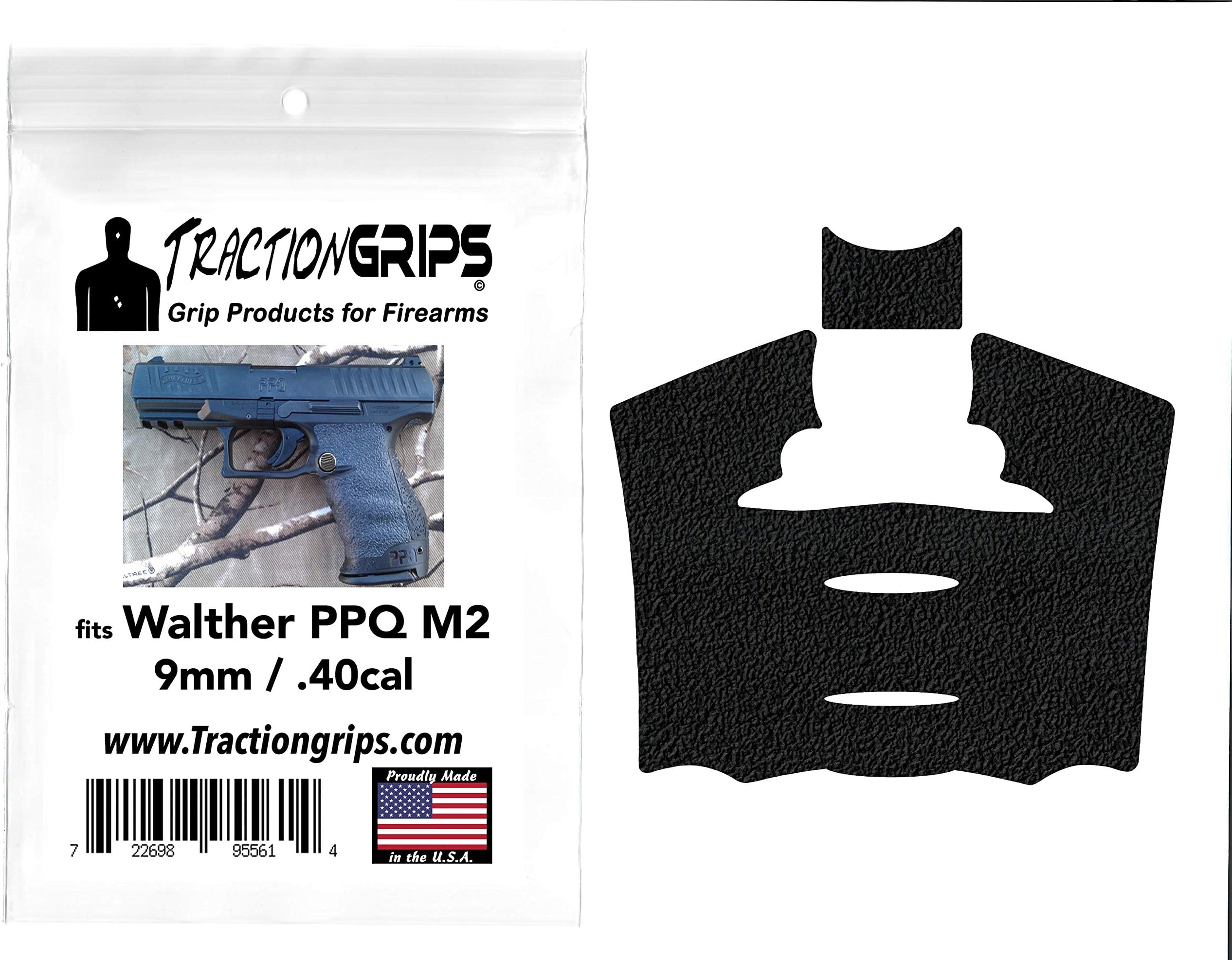 Tractiongrips Rubber Grip Tape Overlay fits Walther PPQ M2 9mm.40 Pistols