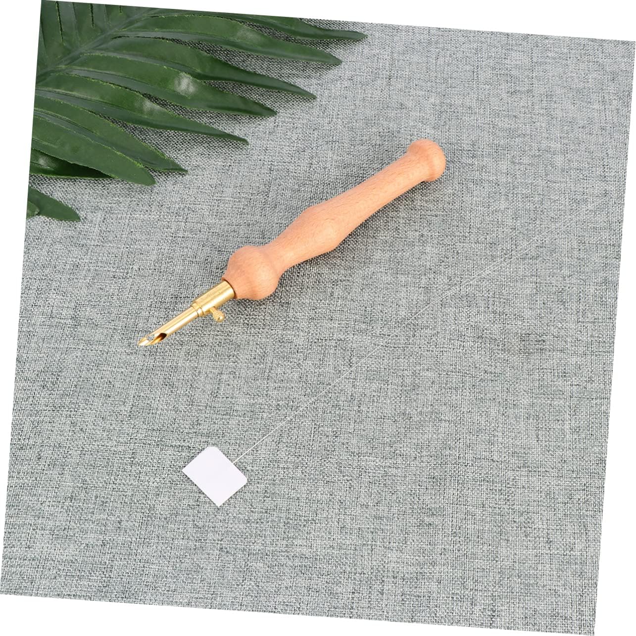 Angoily Wooden Handle Copper Embroidery Needle Threader Adjustable Thickened Design for Easy Sewing and Crafting for Embroidery Enthusiasts and Projects