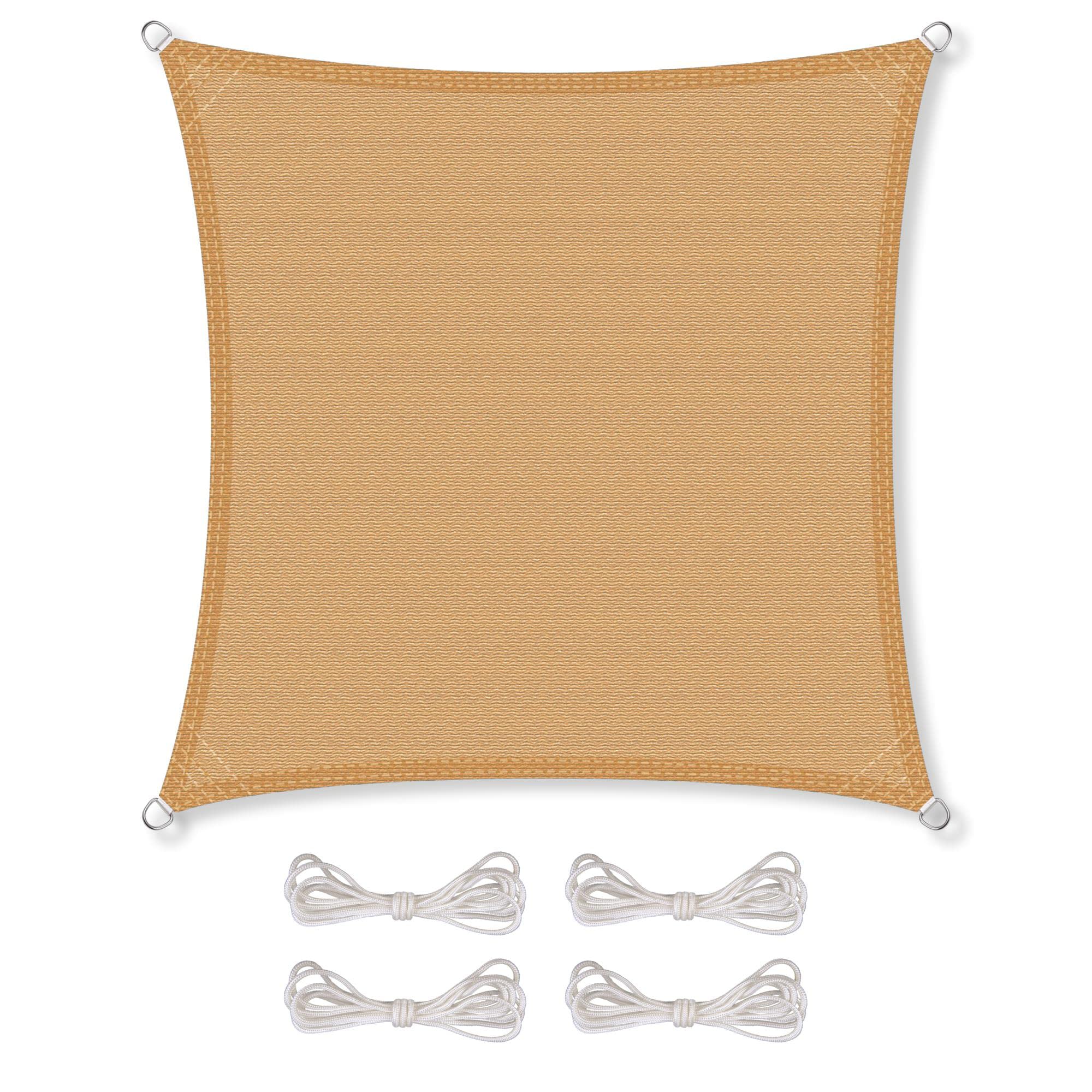 RYNS Sonnensegel 160x280cm, Beige - Wetterbeständiges Gewebe, Inkl. Befestigungsseile Für Terrasse, Garten, Camping