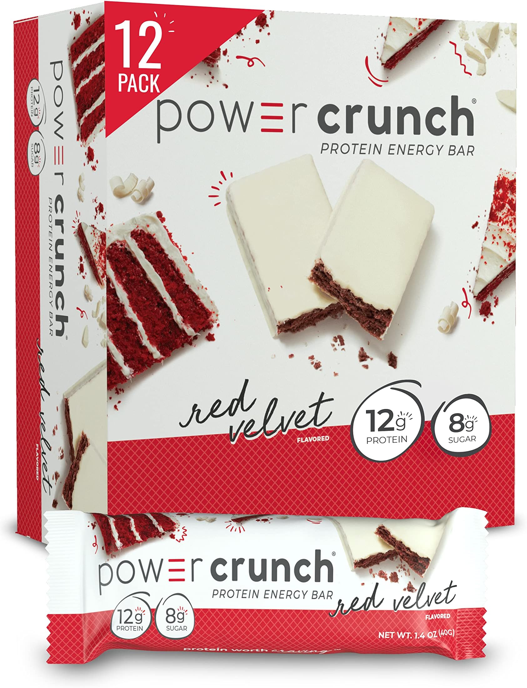 Protein Energy Bar, Red Velvet, 12 Count