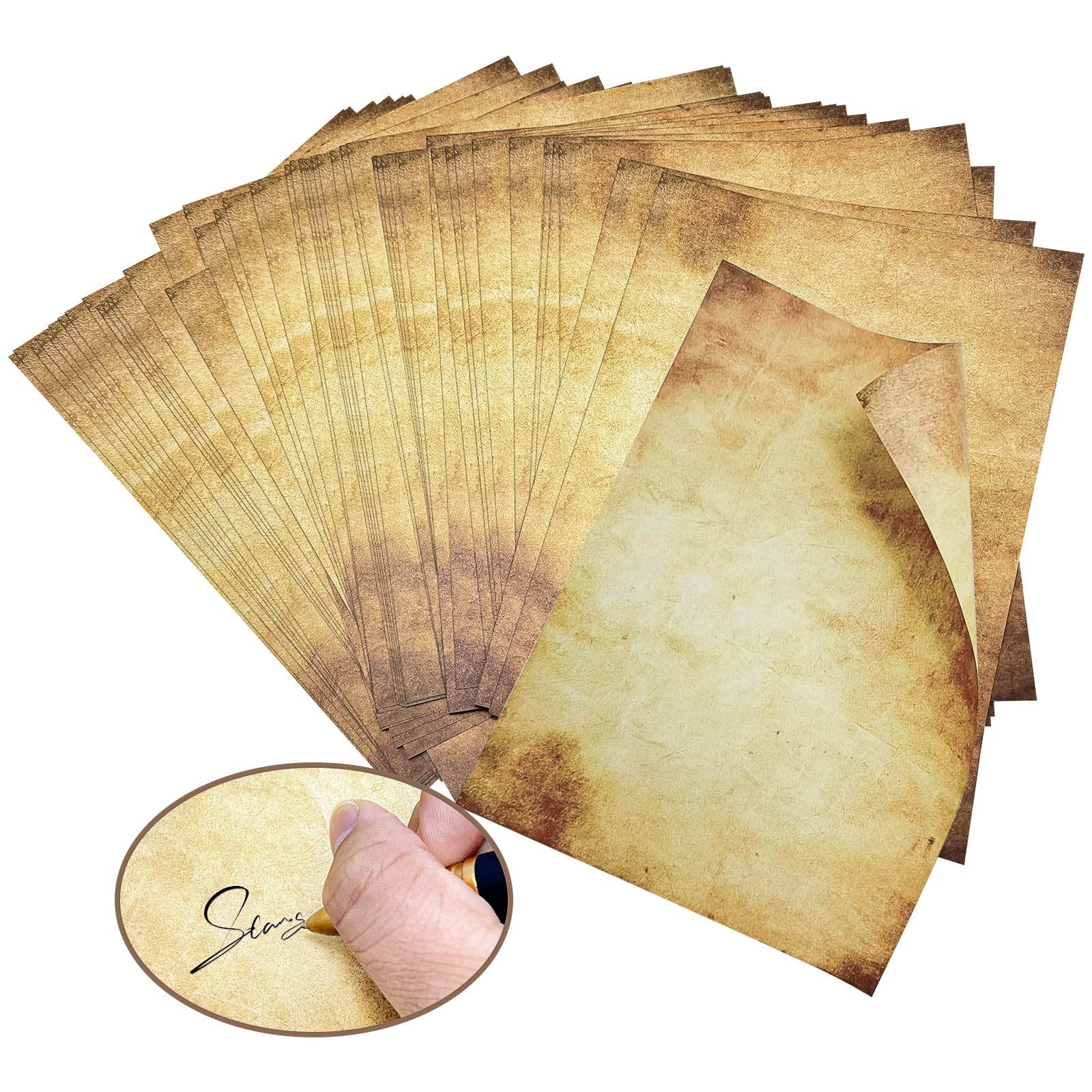 Carta Kraft Antica Vintage Old Paper 50 fogli A4 Doppia Faccia per Scrivere Stampare Invito