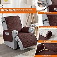 Vista 3 de VANSOFY Fundas 100% impermeables para sillas reclinables, funda antideslizante para sillas reclinables, protector de muebles, funda lavable con Café
