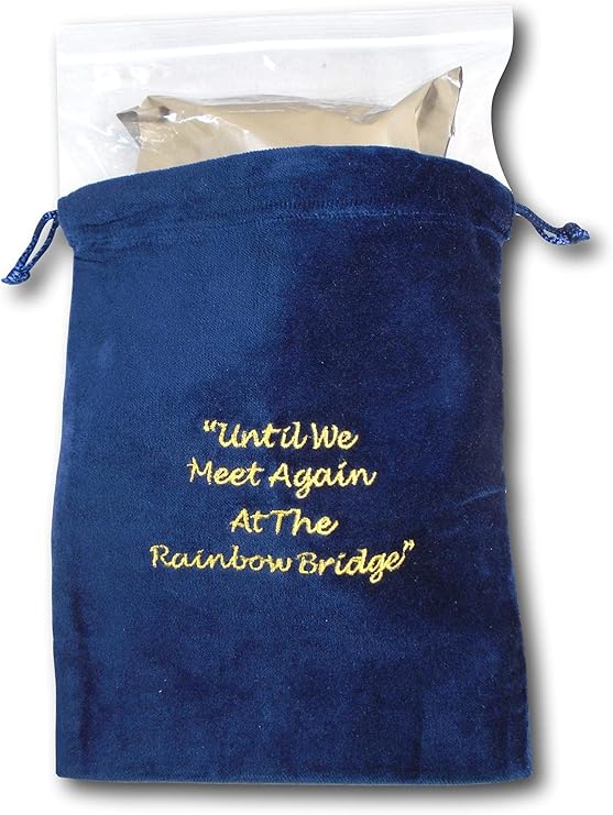 KAG Rainbow Bridge XLarge Blue Velvet Cremains Bag for