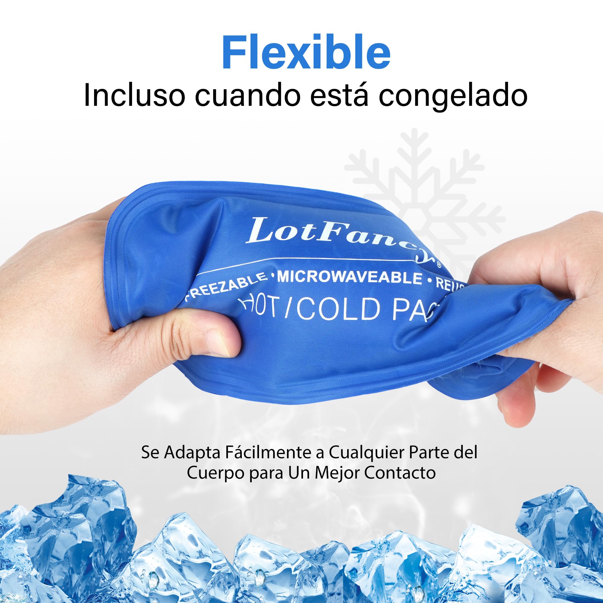 LotFancy 2Pcs Bolsas de Gel Frío o Calor Reutilizables con Banda Elástica, Bolsas Gel Frio Calor Congelador y Microondas para Lesiones Rodilla Codo Cuello Recuperación Muscular Terapias, 27x12cm