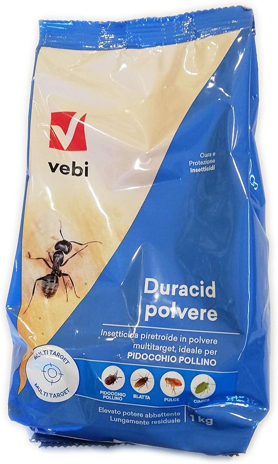 Vebi Duracid Polvere insetticida 1 kg contro formiche zanzare scarafaggi