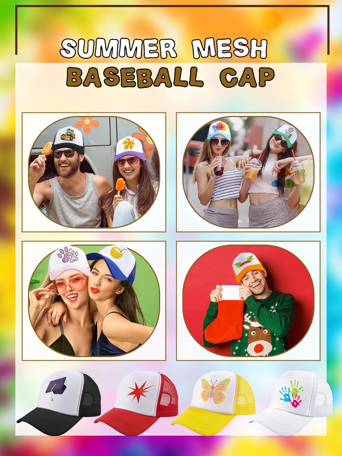 10 Pcs Adult Trucker Hats Summer Mesh Baseball Cap Blank Sublimation Trucker Cap Adjustable Trucker Hat for Unisex - Image 7