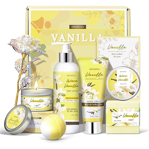 Gifts for Women, Birthday Gifts for Women, Bath and Body Gifts Set, Vanilla Spa Gift for Self Care,Thank you Relaxing Bath Sets for Mom, Girlfriend, Sister, Female Friends, Coworker