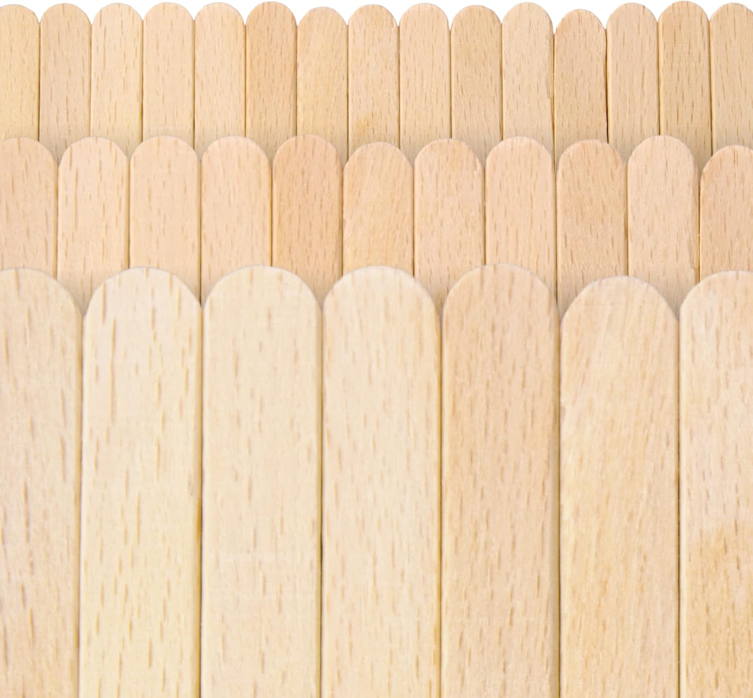300PCS Wooden Jumbo Sticks for Crafts 8/6/4.5 Inch Wooden