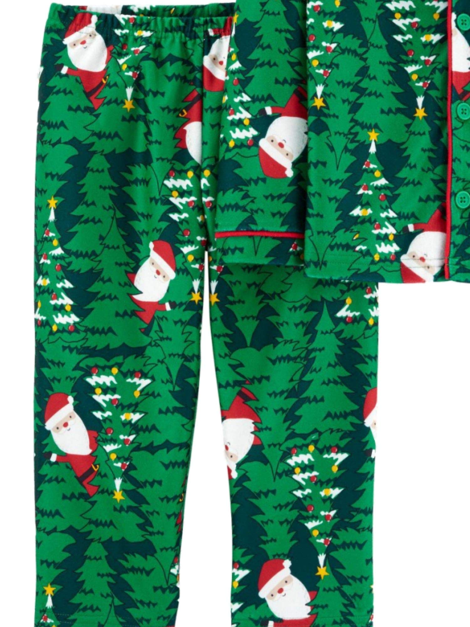 Carters Infant & Toddler Boys Green Santa Christmas Tree Holiday Pajamas 18m