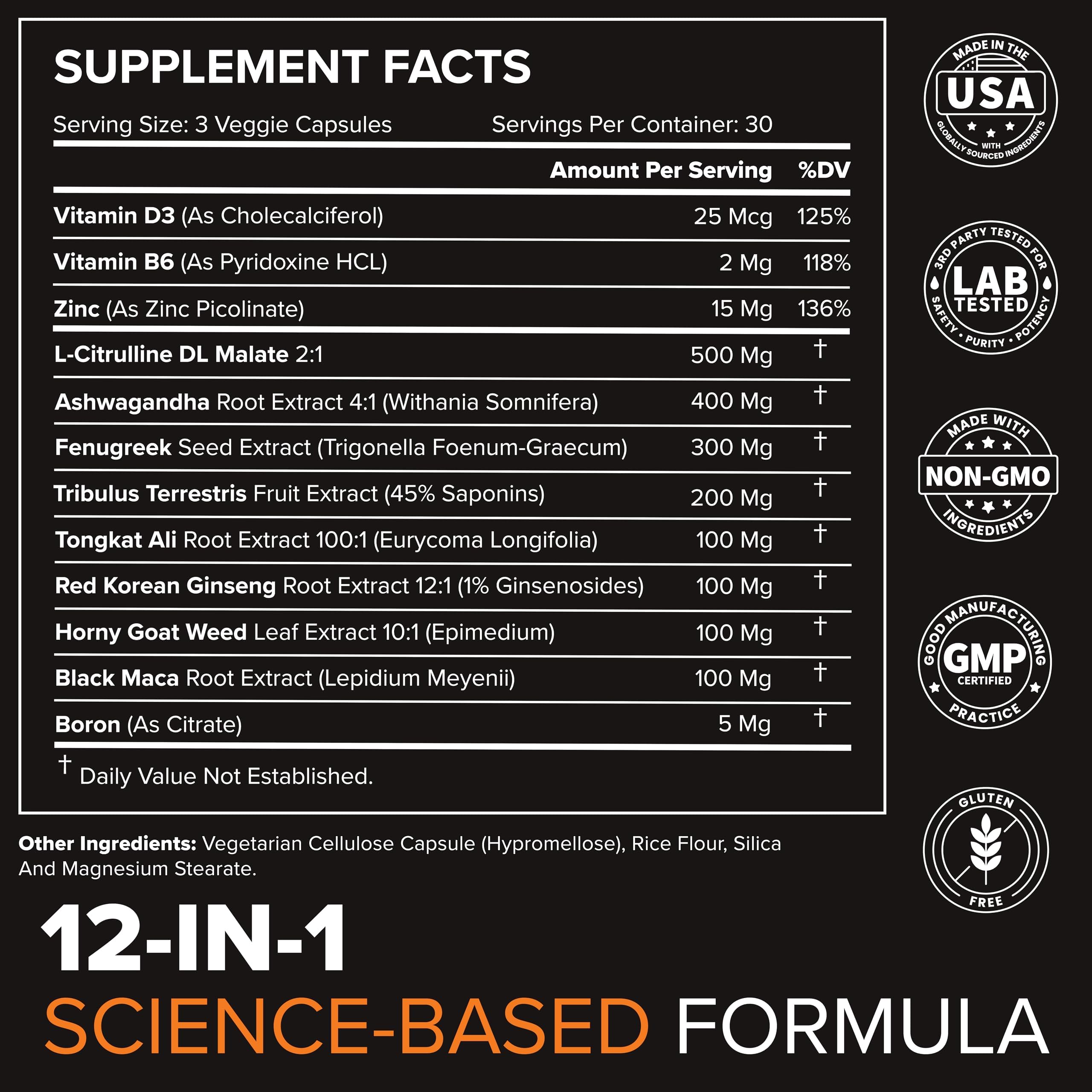 Peak Potential 12-in-1 Testosterone Support for Men — Amazon image 4
